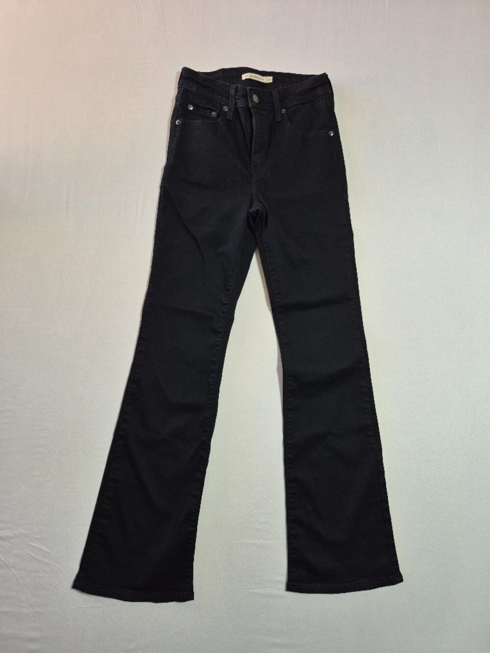Levi's 725 High Rise Bootcut Jeans Women Size 25 Black Stretch Denim Pants
